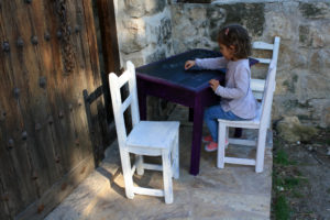 muebles infantiles con pintura de tiza