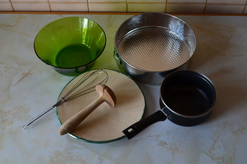 tarta queso fría utensilios